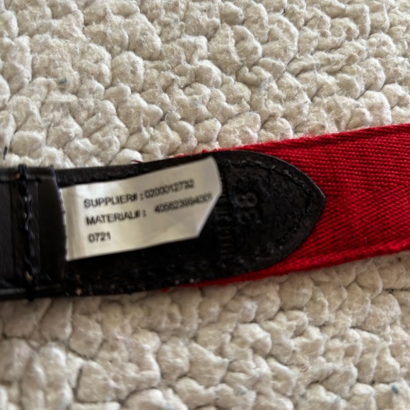 Christmas Polo Ralph Lauren Red Buffalo Plaid Wool Leather Belt Size 38 NWT - Picture 7 of 10